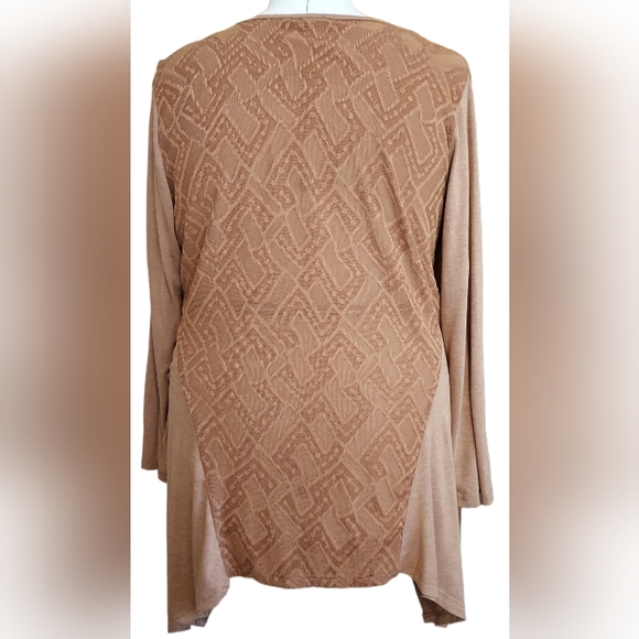 NWOT patterned brown tunic top/dress from Aster by Firmiana, size 3X - Picture 2 of 8